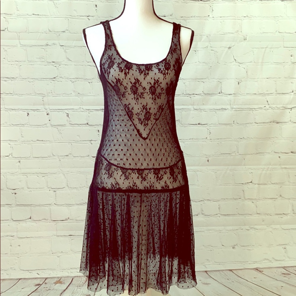 See through Black Lace Slip